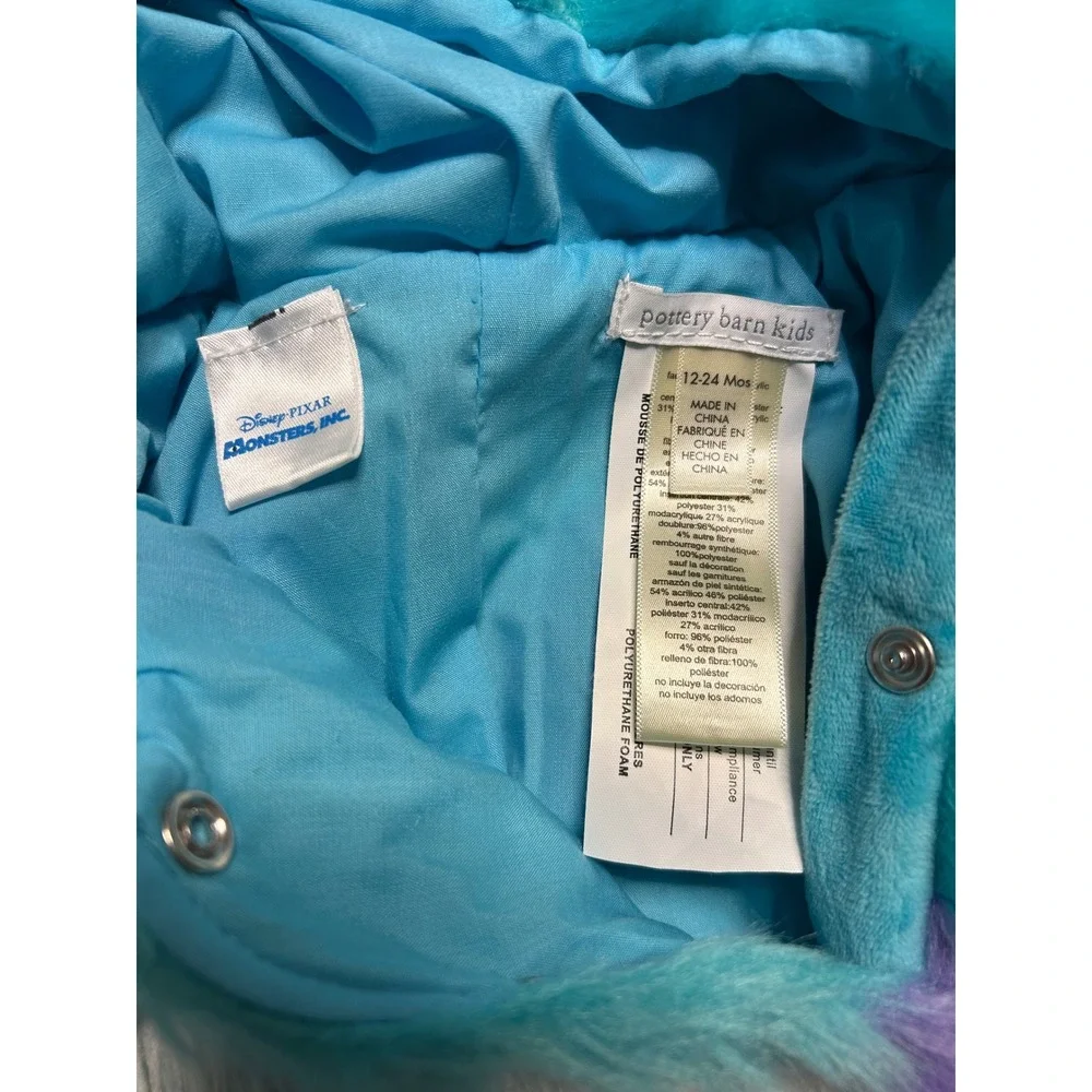 Pottery Barn Kids Disney Pixar Monsters Inc Sulley Costume Baby 12-24 Months - Picture 4 of 6